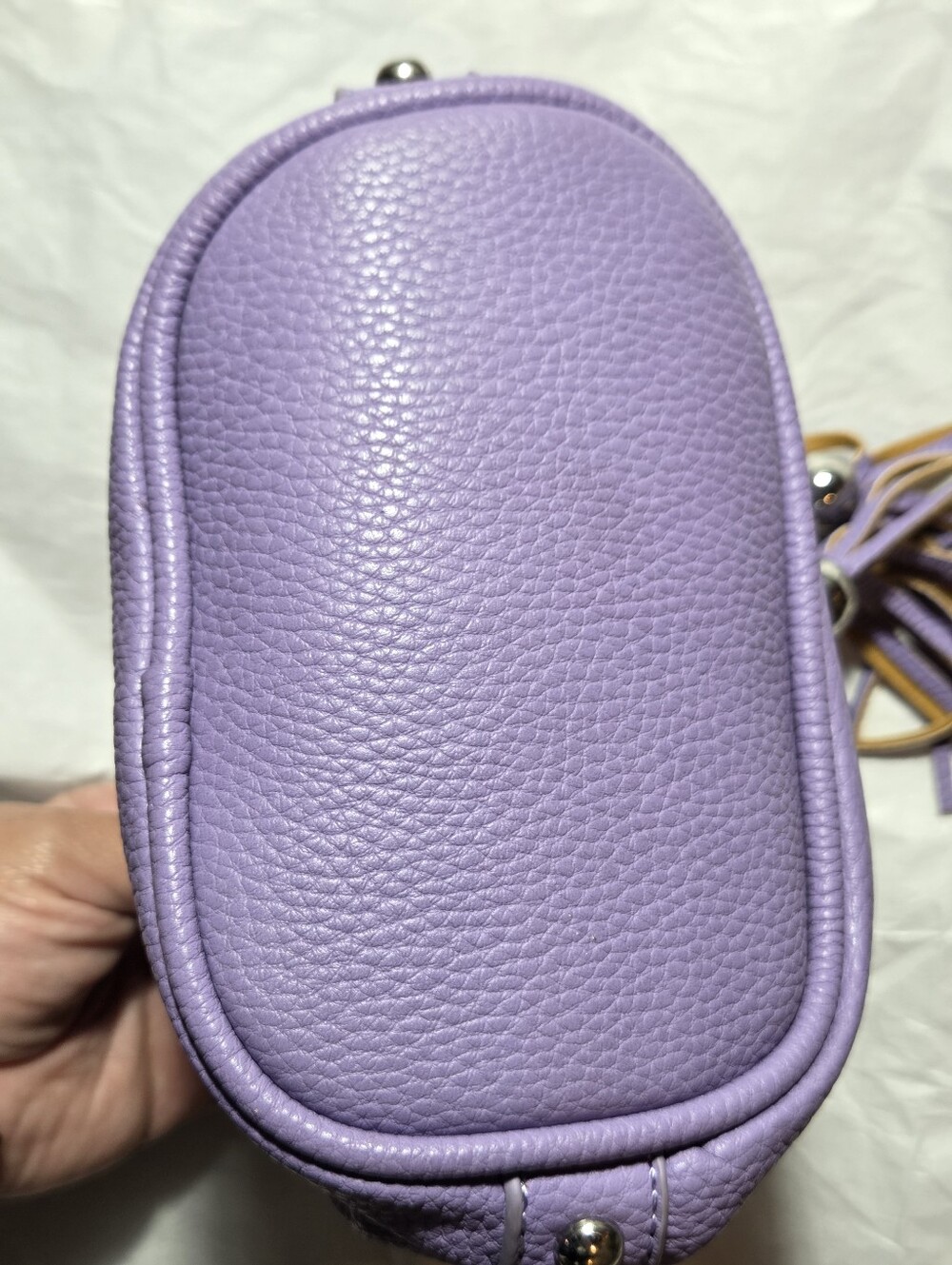 Charming Charlie purple mini drawstring crossbody bucket bag NWOT - Picture 5 of 11